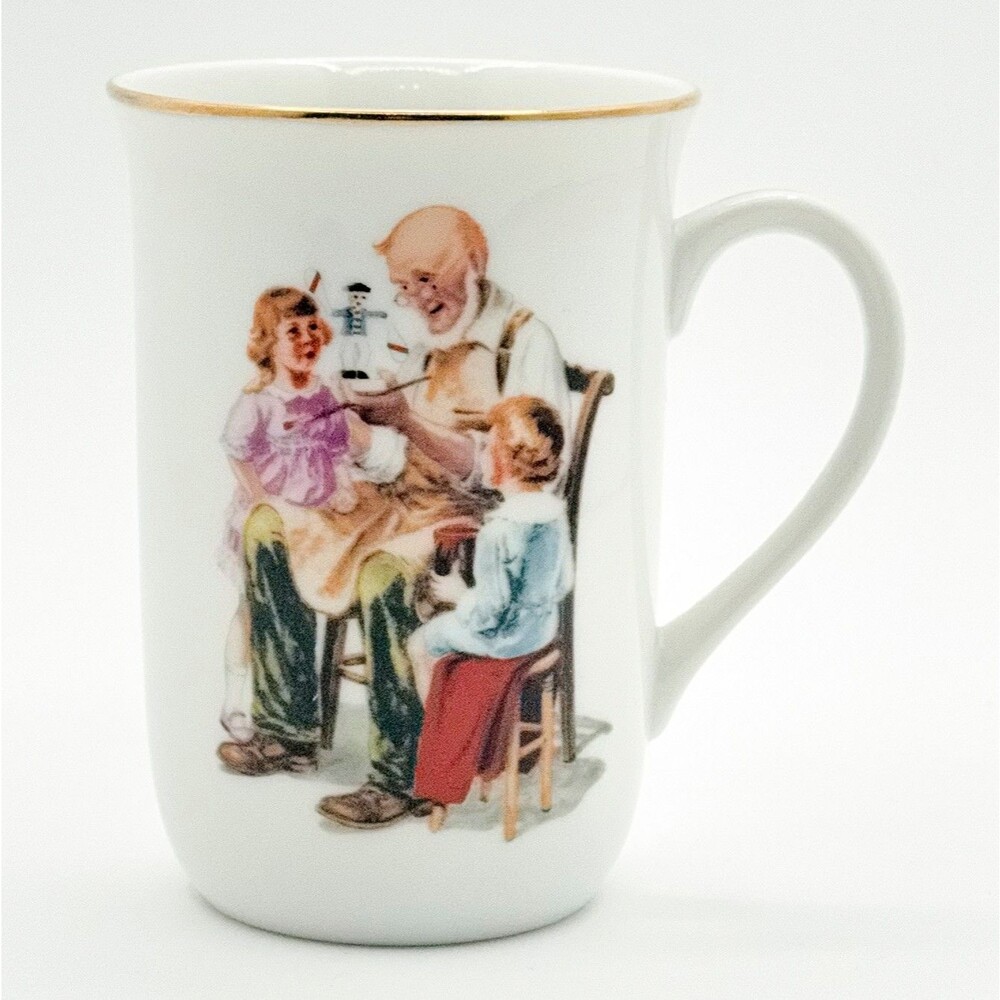 1986 Norman Rockwell The Toy Maker Coffee Mug Museum Collections Porcelain Japan